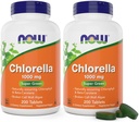 Acum Chlorella 1000mg Tablets - 200 Count (Pachetul de 2) - Clorofila naturala, Beta-Caroten - Non-GMO, Vegan - Green Super Food Supliment pentru femei și bărbați