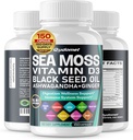 Sea Moss Black Seed Oil - All-in-1 Supliment cu vitamina C Vitamina D3 Ashwagandha Braddock Bladderwrack Ginger Apple Cidru de Oţet Dandelion Yellow Dock
