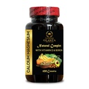 Complex de magneziu de calciu - Fosfor de magneziu de calciu cu vitamina D-3 și Bor, Citrat de mangan, Suplimente de sprijin pentru femei și bărbați, pentru mușchi și energie - 1 flacon 120 capsule