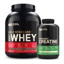 Optimum Nutriție 100% Gold Standard Whey Pulbere de proteine: Double bogat ciocolată (5 Lire) cu Micronized Creatin Monohidrat pulbere, Nearomat (120 Servings) - Bundle Pack