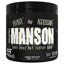 DARK METAL Inc. Manson High Stim Pre Workout Powder, Energie Focus Putere, încărcat cu Beta Alanine L-Carnitine Cafeina Infinergy, 35 Srvgs, Blue Raspberry
