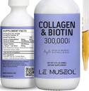 Colagen lichid pentru femei, 300.000mcg Biotină lichidă și suplimente de colagen picături pentru păr, unghii de creștere luminos piele - 60ml