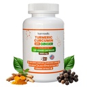 Curcumina turmerica Supliment cu ghimbir, Ceylon Scorțișoară și Black Pepper Complex 5 în 1 Formula, Curcuma Longa, Max Absorbție, 1000 mg, 120 Capsule Extract de plante