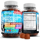 Ashwagandha Maca Root Gummies cu Schinduf Hibiscus Slippery Elm Saffron Extract & Beta Caroten 