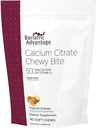 Bariatrice Advantage Calciu Citrate Chewy Bites 500 mg - Highly Absorbable & Digestible - Vitamina D3 - Ușor de mestecat Supliment de calciu - Tropical Orange - 90 Count
