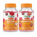 Biotina de viață pentru copii + Probiotic 2 miliarde CFU pentru copii, gume Bundle - mare degustare, supliment de vitamine, gluten gratuit, OMG gratuit, guma de mestecat