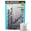 PowerVitamin Electroliti nearomati Pulbere Nu Zahăr pentru energie zilnică - Keto Electroliti - Pulbere de hidratare cu 1000mg Potasiu, 120mg Calciu, Magneziu, Nu Stevia, 100 Servings