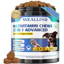 Vitamine de câine - 25-in-1 vitamine de câine și suplimente Multivitamine cu Glucosamine Probiotice Omega-3 catelus multivitamine Chewable pentru haina, inima, HiPS & articulații, Digestion & Sistem imunitar 200pcs