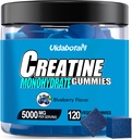 Creatin Monohidrat Gummies pentru bărbaţi şi femei 5g de Creatină Monohidrat per Serving- Crește puterea şi construi musculare,Sugar gratuit,Vegan,Blueberry Flavor, 120 Conte,B571