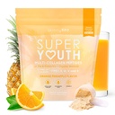 SkinnyFit - Super-Youth Colagen pentru femei - Multi Colagen Peptides pulbere - Probiotice, Fibră, Acid hialuronic - non OMG, Gluten gratuit, Zahăr fără - Frumusețe - Ananas portocaliu (28 Serviri)