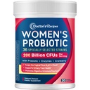 Retete de doctor Probiotice pentru femei, 200B CFU 36 Strains, cu prebiotice, enzime & Cranberry, Digestive urinare vaginale si imune, Perioada de valabilitate stabil, 30 Capace