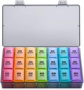 Sukuos Weekly Pill Organizator de 3 ori pe zi, caz mare 7 zile Pilula cutie, săptămânal Medicina Organizatori Cutie de Box, Portable Travel Container pentru vitamine Suplimente de ulei de pește