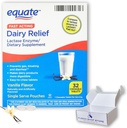 Pastile de lactate pentru intoleranta la lactoza - Equate rapid de relief acting Aroma de vanilie, 32 comprimate masticabile, Lactaid Chewables, Lactase Enzyme (Pachet de 1), Boxed by Fusion Shop