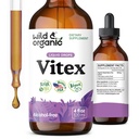 Wild & Organic Vitex Tinctură - Vitex Chasteberry Supliment pentru femei - lichid Chaste Tree Berry extract pentru buna dispozitie - Vegan, zahăr și alcool-Free Herb picături - 4 fl oz