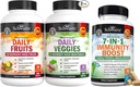 BioSchwartz Daily Fruits and Veggies Supplement for Women and Men (2 Month Supply) Plus 7 in 1 Immune Supplement with Antioxidanti (2 Month Support)