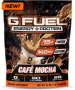 G Proteină combustibil + Energetic Drink Powder, Pre Workout Cafeină Mix pentru Gaming, Zahăr Free Focus Amino, Vitamină + Antioxidanți, 19 oz (Cafe Mocha, 20 Serviri)