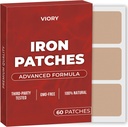 Patch-uri de fier (Pachet de 60) - 100% Patch natural pentru femei și bărbați - cu Biotin - Energie, Focus & Suport corp - Formula îmbunătățită
