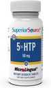 Sursă superioară 5-HTP 50 mg - Suplimentul natural SIDA Funcții de somn odihnitor și neurotransmițător - Brain Health & Function Supplement - 5-Hidroxitriptofan - 60 comprimate de dizolvare instantanee