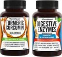 FarmHaven Curcumin Turmeric cu Pepper negru și enzime digestive cu 18 Probiotice și plante aromatice