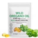 Ulei de Oregano Softgels - ulei Oregano sălbatic 6,000 mg cu ulei de semințe negru capsule de 200 mg, 120 Conte, Carvacrol potent & Thymochinonă, non-GMO, lactate gratuit, gluten gratuit