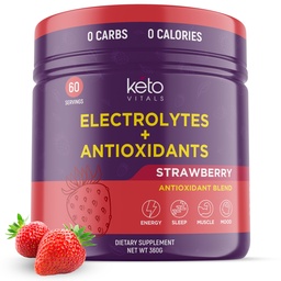 Keto Vitals Antioxidant Electrolits Pulbere - Amestec Electroliti cu Potasiu, Magneziu, Sodiu, Calcitate, Keto Electrolits Supliment Energetic Drink Mix 