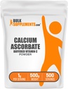 BulkSupplements.com Pulbere de ascorbat de calciu - supliment de vitamina C, pulbere de calciu - Vegan & Gluten gratuit, 1g per Serving, 500g (1.1 lbs) (Pachet de 1)