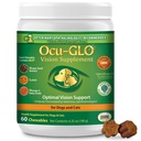 Ocu-GLO Cat & Dog Suplimentul Senior pentru Suportul Ochi - Viziune masticabile Suplimente Vitamine pentru animale de companie mari și mici Care cu luteina, Omega-3 Acidi grași, extract de semințe de struguri și antioxidanți