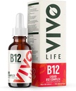 Vivo Life - Complex de vitamina B12, supliment de sanatate de mare potenta, Aroma de portocale picaturi lichide, 60ml, 60 de serviri