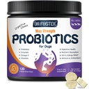 Probiotice pentru câini, Freeze-Dried Dog Probiotice și enzime digestive, Plus Omega-3 pentru Itchy Skin, 3-in-1 Prebiotice pentru Digestive Health, Dog Vitamine și Suplimente pentru Immune Health, 120 Bites