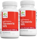 Terry Natural Turmeric 50X - Supliment alimentar pentru Brain & Heart Health Support - Extra Force Turmeric pentru a ajuta Imuna de sănătate - non-GMO Supliment - 60 capsule, 2 ambalaj