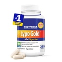Enzymedica Lypo Gold, Enzime digestive de înaltă potenţă Lipase pentru digestia grasă, susţine ajutor ocazional şi sănătate digestivă, Keto-Prieten, Vegan, 240 capsule