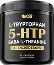 5 HTP 200mg GABA 500mg L-Teanină 200mg L-Tryptofan 100mg Supliment - Suport creier, Circulație Sănătate, Concentrare & Rest Well - 60 capsule pentru 1 lună - 4in1 premium Blend