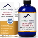 HoneyCombs Vitamina B2 Riboflavin Supliment Picături lichide - vitamina B2 de mare potenta pentru barbati si femei - Mentineti digestia sanatoasa, sistemul nervos, par, piele, unghii - vitamine lichide Vegane (16 Fl oz)