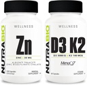 NutraBioZin Chelat și vitamina D3 K2 Supliment mineral Bundle 