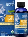 Mami Bliss Organic Kids Tuse Sirop si Mucus Relief + Suport Imunitate, Agave & Honey, Ivy Leaf, Elderberry, Zinc, Vitamina C, 4 Fl Oz