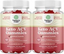 Keto ACV Gummies pentru suport metabolic avansat cu mama - zahăr gratuit ACV Keto Gumies pentru Body Cleanse și dezintoxicare - Apple Cider Otegar Detox Supliment pentru femei și bărbați - 120 Chews x2