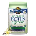 Gradina de viata Proteina organica bruta si verdeata Vanilie - praf de proteine Vegane pentru femei si barbati, plante si pea Proteine, Verzi si Probiotice, Gluten Free Low Carb Shake fara lactate 20 Serviri