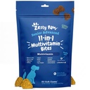 Zesty Paws Senior Dog Multivitamine Treats - Glucosamină pentru câini + enzime digestive și probiotice - Grain Free Dog Vitamine și suplimente pentru piele & Coat + Immune Health Chicken - Avansat - 60ct
