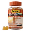 Sakoon nutriție 5000 UI vitamina D3 K2 Suplimentul de vitamine cu ulei de semințe negru pentru oase, dinți, mușchi, și suport de apărare imună, non-GMO și gluten gratuit, 60 Gummy Chewables