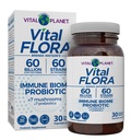 Planeta Vital - Vital Flora Suport Imun Probiotic, 60 Miliarde CFU, Tulpini Diverse, Supliment Mushroom Organic Amestec cu Prebiotice, Probiotice Digestive de sănătate pentru femei și bărbați 30 Capsule