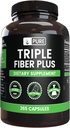 Ingrediente originale pure Triple Fiber (365 capsule) No Magneziu sau Rice Fillers, întotdeauna pură, Lab verificat