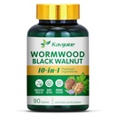10 din 1 Capsule de lemn de vierme - 90 capsule Supliment, Coji de nuc negru, Cuișoare, Pepper negru, Rădăcină de Curcumină Turmeric, frunze de mentă, Suporturi Cut Health & Digestive Balanță