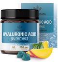 HERBAMAMA Acid hialuronic Gumies - 250 mg Acid hialuronic pur pentru păr, Skin & Nails Support - Vegan, Non-GMO Skin Elasticity Supplement - 60 Pectin-Based Mango-Flavored Chews