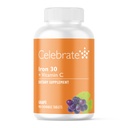 Celebrați vitamine Suplimentul de fier cu vitamina C - 30mg Fier, 60mg Vitamina C, Vitamine baridice pentru pacienții cu SL, Mâneci verticale și Bypass gastric Chirurgie 