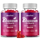 Citrat de potasiu 1000 mg Gummies, Supliment de potasiu pentru adulți Femei și bărbați, Suport Creme de picioare și sănătatea musculară, 120 Masticabile