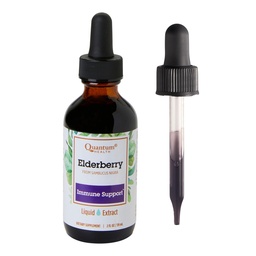 Quantum Health Black Elderberry Liquid Extract Sambucus Nigra Immune Support Formula 700mg - Zilnic Wellness Boost Antioxidanti potenti pentru femei si barbati - Doze mari, Absorbtie rapida, Vegan - 2 Fl Oz