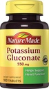 Natura produs Gluconat de potasiu 550 mg, Supliment alimentar pentru inima de asistență medicală, 100 Conte (Pachet de 3)