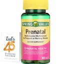 Valea de primăvară Multivitamine Prenatale 100 comprimate, Vitamine prenatale pentru femei, Sarcina trebuie să aibă supliment Folate, Bundle cu 45 Diabet zaharat Decodat