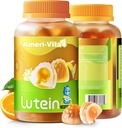 Zahăr gratuit Lutein 5mg Gume pentru ochi Sănătate: cu 1mg Zeaxantină, Lutein Suplimente vitamine ochi umplute Gummies Lutein Supliment pentru viziune și protecție albastru lumină,Orange Flavor, 60 Conte