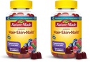 Natura Made Hair Piele şi unghii cu Biotin 2500 mcg, Supliment alimentar pentru par sanatos, Skin & Nails Support, 90 Gummies, 45 zile de aprovizionare (Pachet de 2)